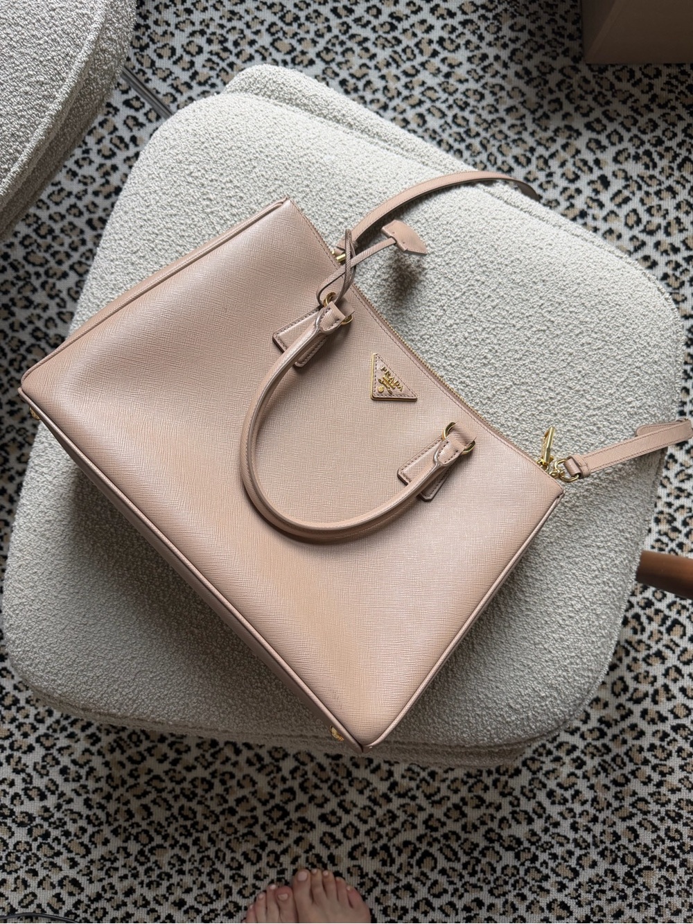 Prada Saffiano Galleria Bag in Blush / Taupe